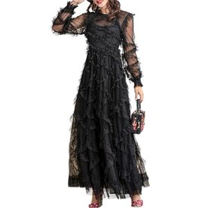 NWT Glory Connection RYLEE RUFFLE MAXI DRESS